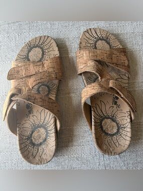 Vionic Cork Slide Sandals Size 10 Adjustable Straps Comfort Orthotic